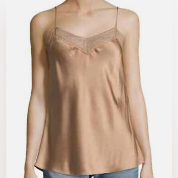 Vince silk and lace Camisole in. camel color - Picture 1 of 7